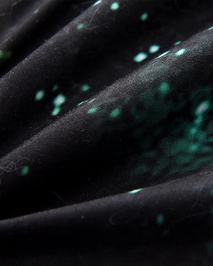 A Nice Night Black and Blue Galaxy Bedding Sets 3D Printed Cloud Quilt Comforter Sets with 2 Bedroom Pillow Covers Twin Size - LeafyLoom