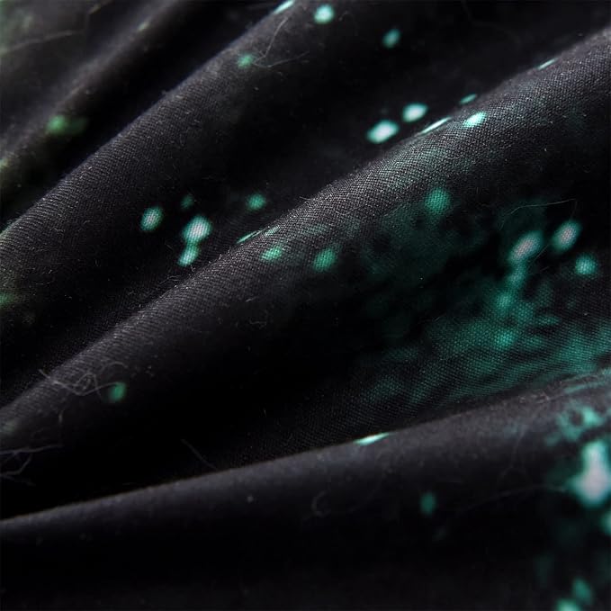 A Nice Night Black and Blue Galaxy Bedding Sets 3D Printed Cloud Quilt Comforter Sets with 2 Bedroom Pillow Covers Twin Size - LeafyLoom