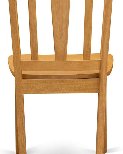 East West Furniture Antique 5 Piece Dinette Set for 4 Includes a Round Kitchen Table with Pedestal and 4 Dining Chairs, 36x36 Inch, Oak - LeafyLoom