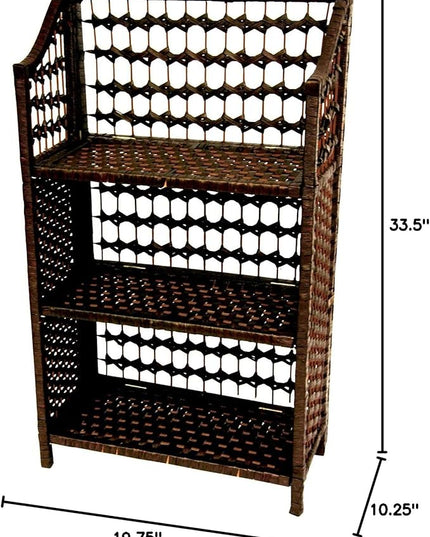 Oriental Furniture 33" Natural Fiber Shelving Unit - Mocha - LeafyLoom