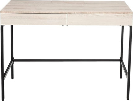 Acme Wendral Wooden Top Writing Desk with 2 Drawers in Natural and Black - LeafyLoom