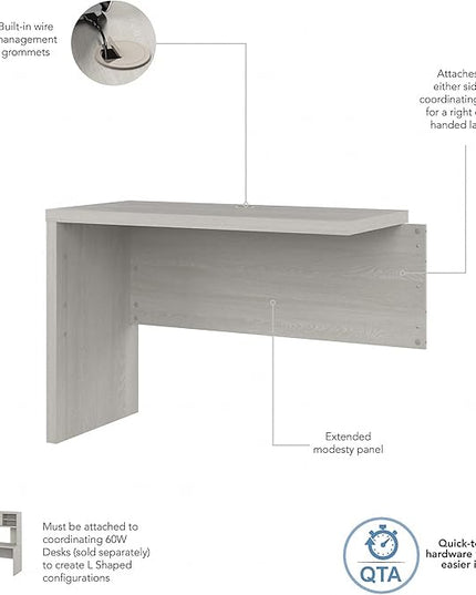 Bush Business Furniture Echo Desk Return/Bridge, Gray Sand - LeafyLoom