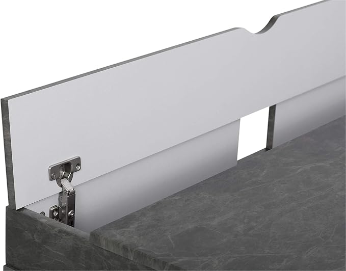 Calico Designs 51252 Alcove Modern Large Split Drawer in White/Cement Gray Desk with Storage, White/Cement Gray, White/Cement Gray - LeafyLoom