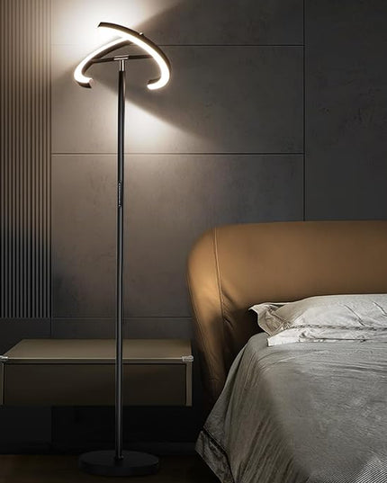 Floor Lamps for Living Room,SIBRILLE Modern Stepless Dimmable Standing Lamp 3000-6000K,20W LED Rotatable Reading Light,Touch&Remote Control Uplighter Floor Lamp for Living Room Bedroom Office - LeafyLoom