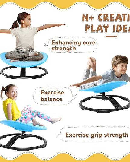 Zhenx Spinning Chair for Kids, Autism Kids Swivel Chair, Kids Sensory Chair, Spinning Chair for Autistic Kids & ADHD Children, Sit and Spin Training Body Coordination(Blue) - LeafyLoom