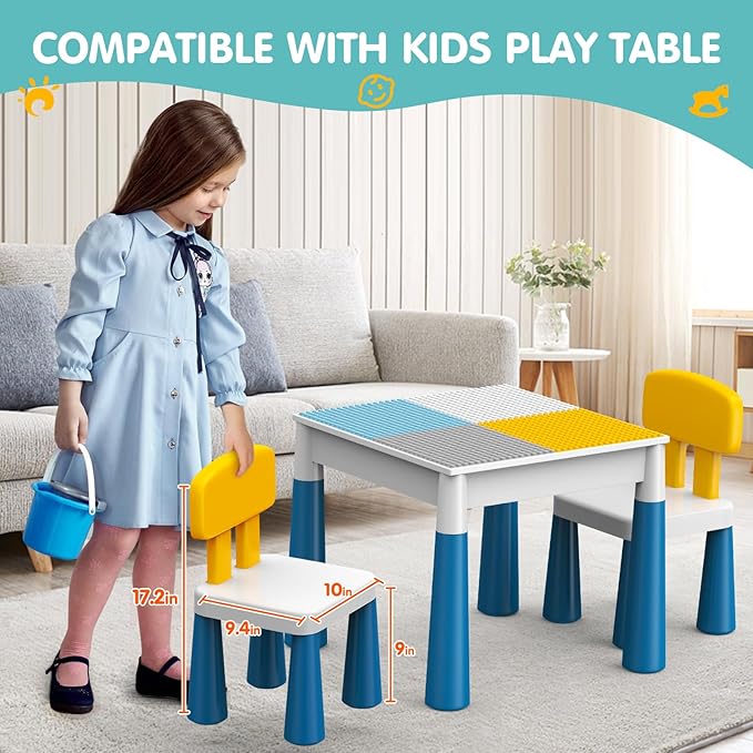2 Pcs Plastic Toddler Chairs: Kids Chair for Table Birthday Gifts Step Stool Lightweight Indoor Outdoor School Playroom Nursery Beach Camping Activity Small Chair for Kids Boys Girls Age 3-10 - LeafyLoom