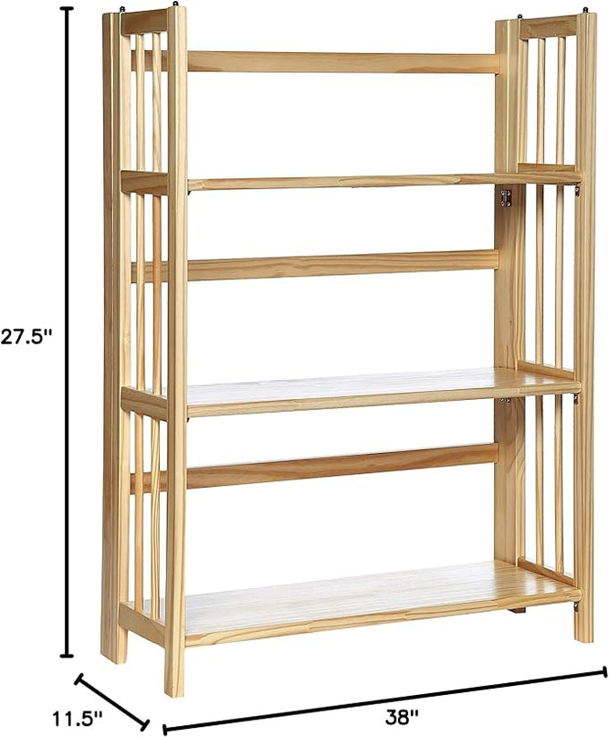 Casual Home 3-Shelf Folding Stackable Bookcase (27.5" Wide)-Natural - LeafyLoom