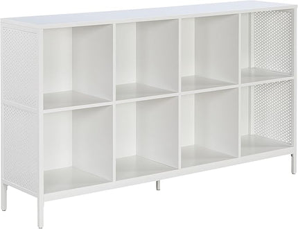 OSP Home Furnishings Ace Contemporary Modern Storage Cube Bookcase, 8 Cubes, White Finish - LeafyLoom