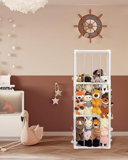 Original Stuffed Animal Zoo, Large Stuffed Animals Storage, Toy Storage Organizer for Plush Toy Holder, Perfect Stuffed Animals Ideas for Toddler Boys Girls, Nursery Play Room - LeafyLoom
