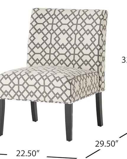 Christopher Knight Home Kassi Fabric Accent Chair, Grey Geometric Patterned - LeafyLoom