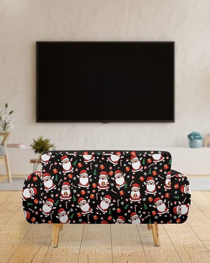 FKELYI Christmas Decorations Indoor Easy Going Stretch Sofa Slipcover Santa Claus Sofa Couch Cover Comfortable Furniture Protector L FKELYI