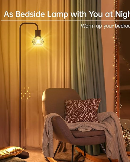 BoostArea Floor lamp,Industrial Floor Lamp,Standing Lamp with 6W LED Bulb,E26 Socket,On/Off Footswitch,Whole Metal,Modern Floor Lamp for Bedroom,Office, Living Room,Rustic,Vintage,Farmhouse - LeafyLoom