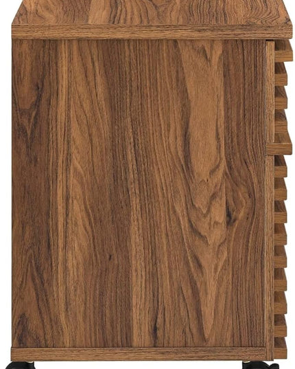 Modway Render Mid-Century Modern Office, File Cabinet, Walnut - LeafyLoom