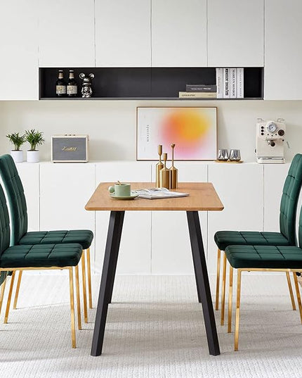 NicBex Dining Table Kitchen Table Modern Design Rectangle MDF Restaurant Wooden Dining Table with Metal Frame, Easy Assembly, Walnut - LeafyLoom
