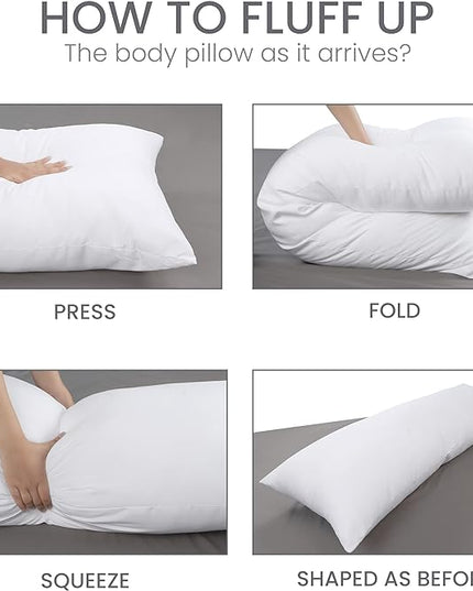 Utopia Bedding Full Body Pillow for Adults (White, 20 x 54 Inch), Long Pillow for Sleeping, Large Pillow Insert for Side Sleepers - LeafyLoom