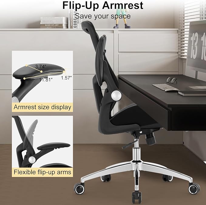 Office Chair Ergonomic Desk Chair-400lbs Big and Tall Heavy Duty, Wide & Soft 3D Modeling Foam Cushion Home Office Desk Chair with Adjustable Seat Height, Executive Computer Task Chair - LeafyLoom
