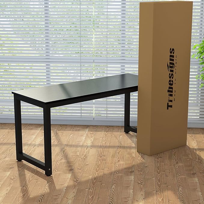 Tribesigns Computer Desk, 47 inch Modern Simple Office Desk Computer Table Study Writing Desk for Home Office, White - LeafyLoom