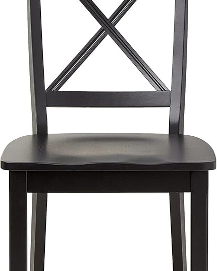 Homestyles Blair Dining Chair Pair, 18-4/5" W, 22-1/4" D, 38-3/8" H, Black - LeafyLoom