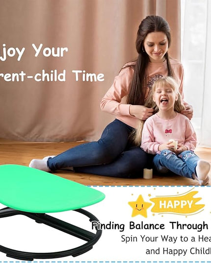 Sit and Spin Spinning Chair for Kids,Kids Swivel Sensory Chair,Sensory Spin Chair Seat Activity Toy for Kids,Training Body Coordination,Metal Base Non-Slip Wobble Chair Sitting Comfortably - LeafyLoom