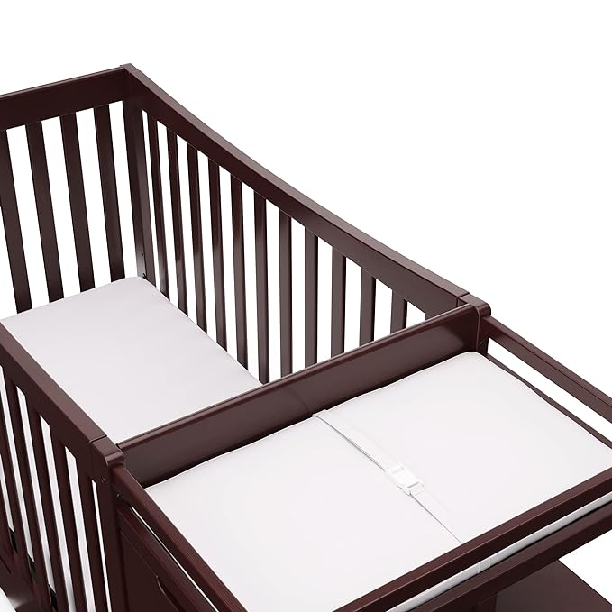 Graco Remi 4-In-1 Convertible Crib & Changer With Drawer (Espresso) – GREENGUARD Gold Certified, Crib And Changing-Table Combo, Includes Changing Pad, Converts To Toddler Bed, Full-Size Bed - LeafyLoom
