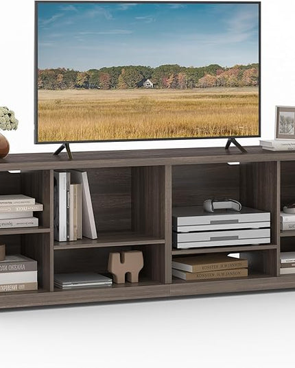 VASAGLE TV Stand for TVs up to 75 Inches, Entertainment Center with Storage Shelves, TV Console Table, Easy to Assemble, TV Cabinet for Living Room, Bedroom, Chestnut Brown ULTV112K01 - LeafyLoom