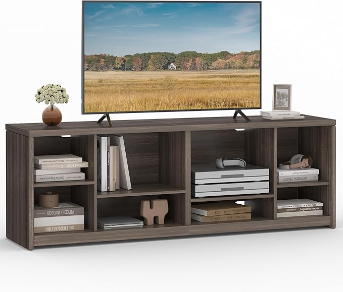 VASAGLE TV Stand for TVs up to 75 Inches, Entertainment Center with Storage Shelves, TV Console Table, Easy to Assemble, TV Cabinet for Living Room, Bedroom, Chestnut Brown ULTV112K01 - LeafyLoom