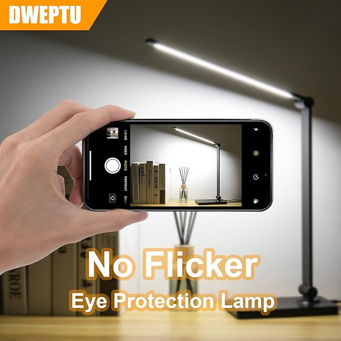 Desk Lamp LED Desk Lamps Eye-Caring Desk Lamps Dimmable Table Lamps Dimmable Office Lamp with USB Port Touch Control for Home Office Bedroom student dormitory (USB plug-in Desk Lamp) - LeafyLoom