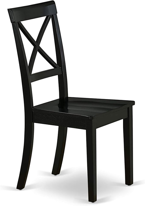 East West Furniture WEBO5-BLK-W 5 Piece Room Set Includes a Rectangle Kitchen Table with Butterfly Leaf and 4 Dining Chairs, 42x60 Inch, Black - LeafyLoom