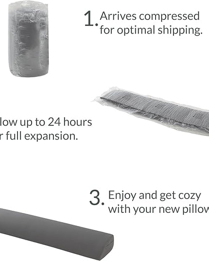 Hearth & Harbor Bed Wedge Pillow for Headboard, Bed Gap Filler Queen Size with Side Pockets, Headboard Wedge Pillow for Sleeping, Triangle Mattress Gap Filler 60”x10” Pillow Wedge for Headboard Gap - LeafyLoom