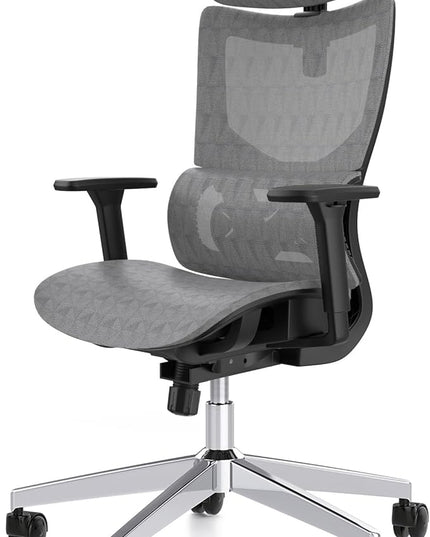 Ergonomic Office Chair with 3D Armrest, Big and Tall Computer Desk Chair with Adjustable Headrest, Seat Depth, Lumbar Support, Home Office Gaming Chair Dark Grey - LeafyLoom