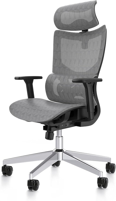 Ergonomic Office Chair with 3D Armrest, Big and Tall Computer Desk Chair with Adjustable Headrest, Seat Depth, Lumbar Support, Home Office Gaming Chair Dark Grey - LeafyLoom