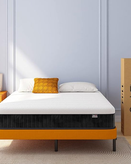 King Mattress, 10 Inch Memory Foam Firm King Size Mattress with Hybrid King Bed Mattress in a Box Pressure Relief & Supportive, King Size Mattress - LeafyLoom