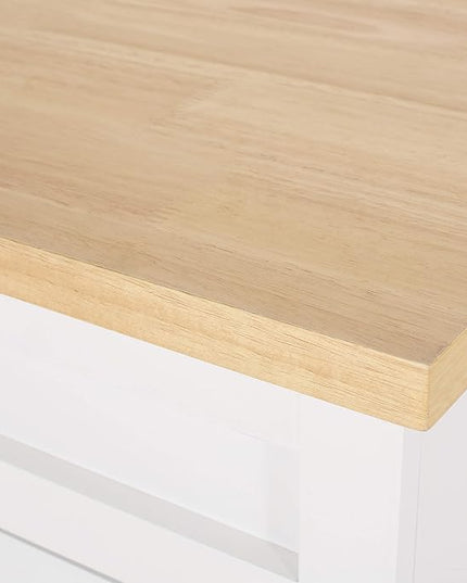Christopher Knight Home Batavia Kitchen CART, Natural + White - LeafyLoom