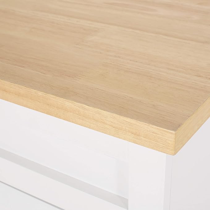 Christopher Knight Home Batavia Kitchen CART, Natural + White - LeafyLoom