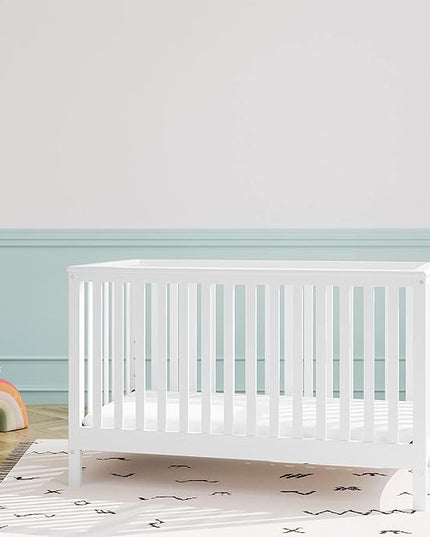 Storkcraft Hillcrest 4-in-1 Convertible Crib (White) - Converts to Daybed, Toddler Bed, and Full-Size Bed, Fits Standard Full-Size Crib Mattress, Adjustable Mattress Support Base - LeafyLoom