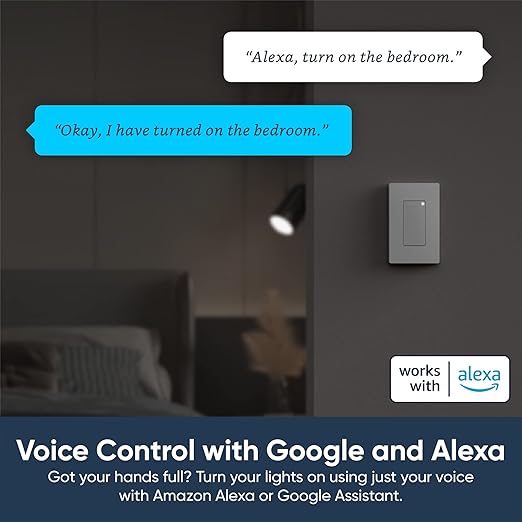 Wyze Switch, 2.4 GHz WiFi Smart Light Switch, Single-Pole, Needs Neutral Wire, Compatible with Alexa, Google Assistant, and IFTTT, No Hub Required, 1-Pack, White WYZE
