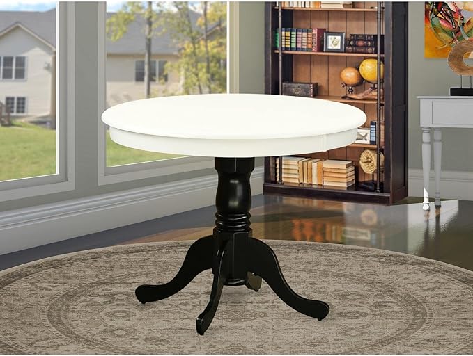 East West Furniture Kitchen Table, 36x36 Inch, ANT-LBK-TP - LeafyLoom