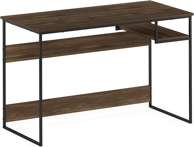 FURINNO Moretti Lifestyle Study Desk, 45 Inches, Columbia Walnut - LeafyLoom