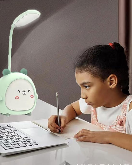 LED Desk Lamp，Mini Dog Night Light,Portable LED Table Light, Cute Foldable USB Rechargeable Reading Light Bedroom Children's Bedside Study (Blue) - LeafyLoom