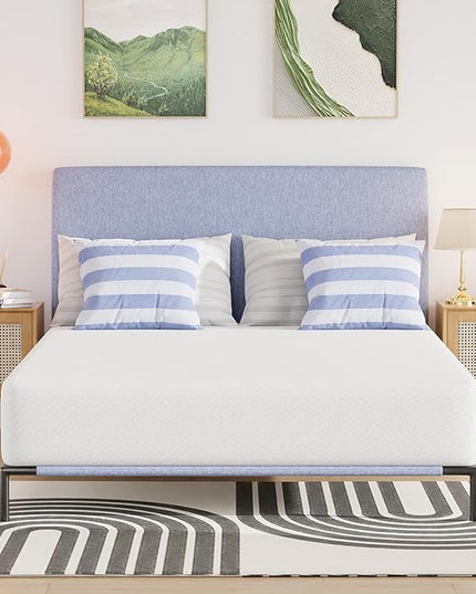 6/8/10/12 inch Gel Memory Foam Mattress for Cool Sleep & Pressure Relief, Medium Firm Mattresses CertiPUR-US Certified/Bed-in-a-Box/Pressure Relieving (10 in, Full) White - LeafyLoom
