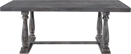 NicBex Dining Table Contemporary Kitchen Table Farmhouse Rustic Square Dining Table, Weathered Gray Oak Rectangular Dining Table, Easy Assembly, Oak - LeafyLoom