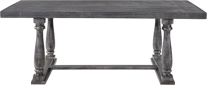 NicBex Dining Table Contemporary Kitchen Table Farmhouse Rustic Square Dining Table, Weathered Gray Oak Rectangular Dining Table, Easy Assembly, Oak - LeafyLoom