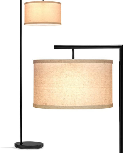 Brightech Montage Modern Floor lamp, LED Floor Lamp for Living Rooms & Offices - Tall Standing Lamp for Bedroom Reading - Corner Pole Lamp for Contemporary Home Decor - Black - LeafyLoom