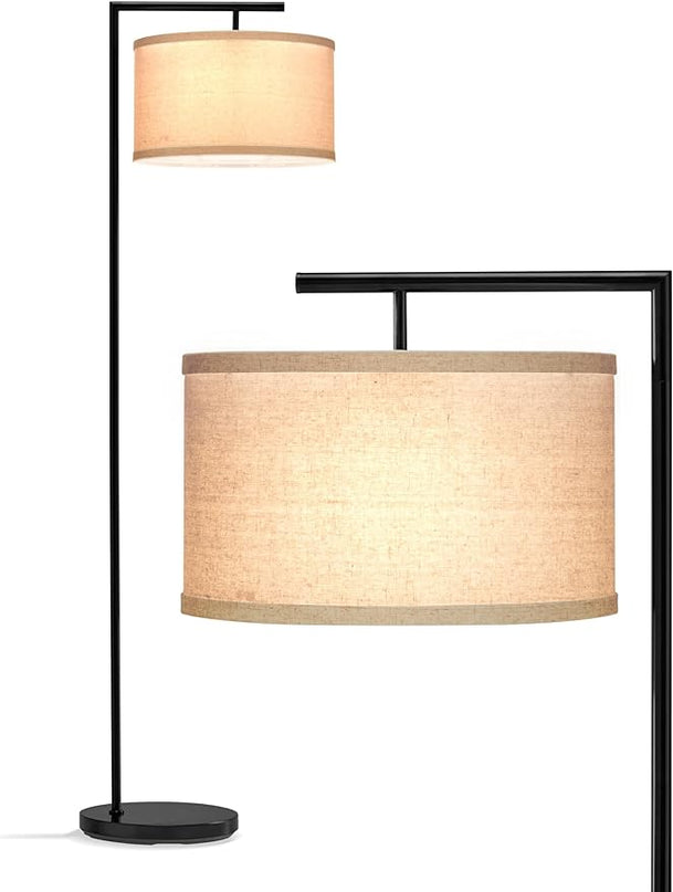 Brightech Montage Modern Floor lamp, LED Floor Lamp for Living Rooms & Offices - Tall Standing Lamp for Bedroom Reading - Corner Pole Lamp for Contemporary Home Decor - Black - LeafyLoom