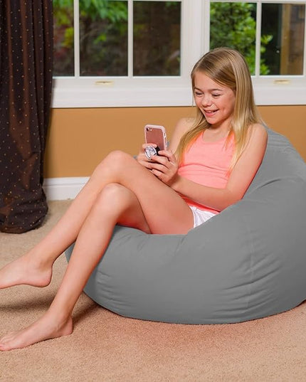 Posh Creations Bean Bag Chair for Kids, Teens, and Adults Includes Removable and Machine Washable Cover, Heather Lavender, 48in - X-Large - LeafyLoom