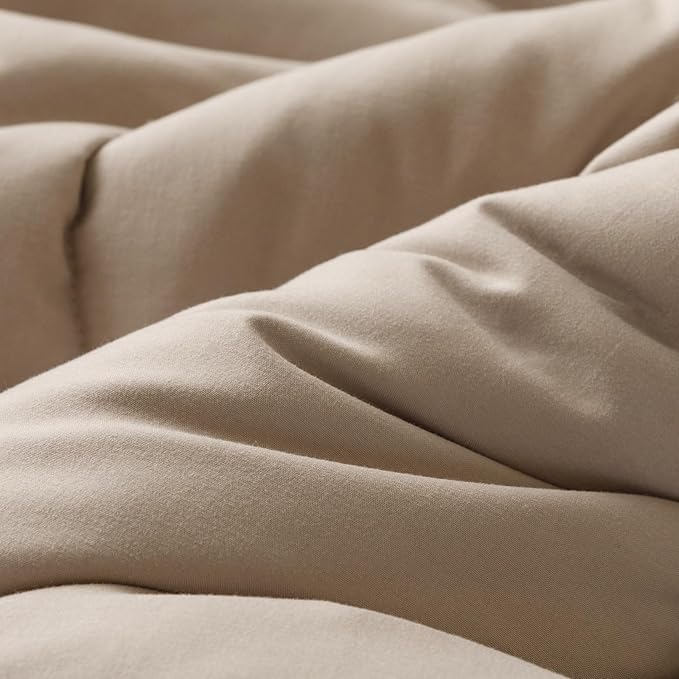 Khaki Flower Comforter Full Light Champagne Sunflower Print Bed Full Comforter 3 PCs Champagne Floral Comforter Set for Boys Girls Teens Bedroom Decor All Season Hotel Quality Comforter - LeafyLoom