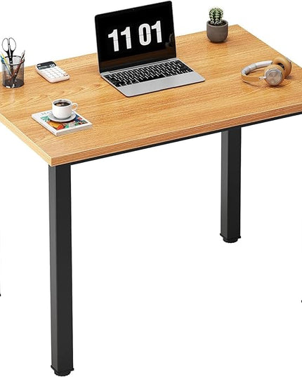 sogesfurniture 31.5 inches Small Computer Desk Teens Desk Study Table, Home Office Desk Computer Desk Gaming Desk Computer Table Sturdy Writing Workstation for Home Office, Teak+Black - LeafyLoom