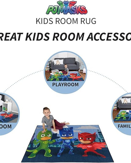 Franco Kids Room Non Slip Area Rug, 69 in x 52 in, PJ Masks - LeafyLoom