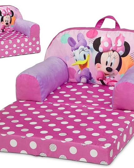 Delta Children Cozee Buddy Flip-Out Kids Chair, Minnie Mouse - LeafyLoom