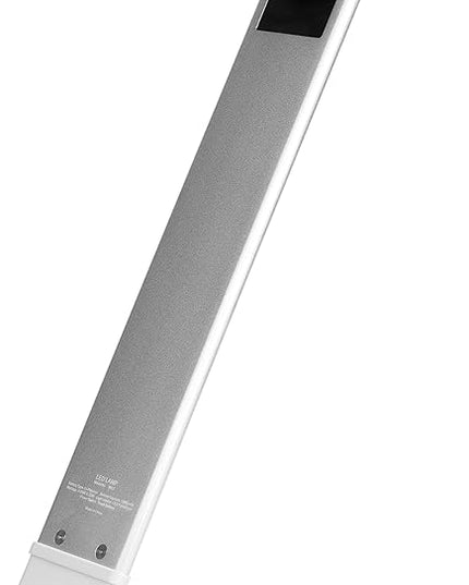 Luxe Cordless Eye Friendly LED Desk Lamp, USB Rechargeable up to 40 Hours of Continuous Light, Touch Control 6 Brightness Levels 3 Light Modes 360° Adjustable Modern Design Portable (Silver) (Silver) - LeafyLoom